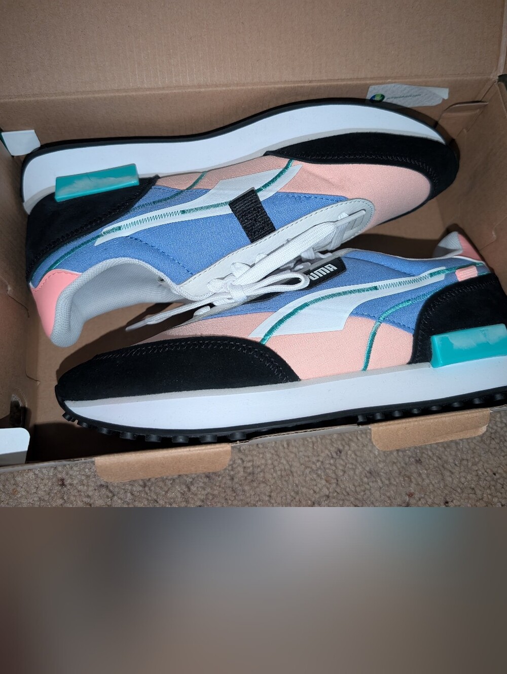 Puma Women’s Future Rider Twofold in Peach, Blue & Black